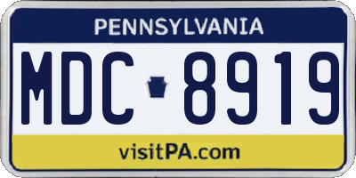 PA license plate MDC8919