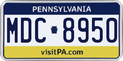 PA license plate MDC8950