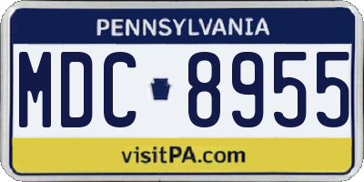 PA license plate MDC8955