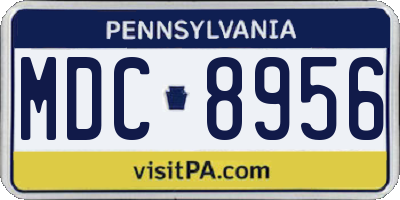PA license plate MDC8956