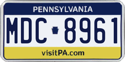 PA license plate MDC8961