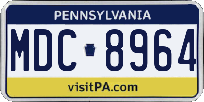 PA license plate MDC8964