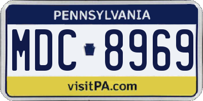 PA license plate MDC8969