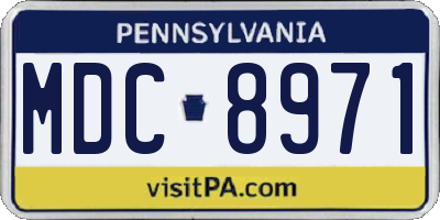 PA license plate MDC8971