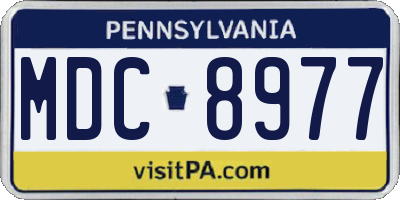 PA license plate MDC8977