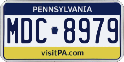 PA license plate MDC8979