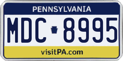 PA license plate MDC8995