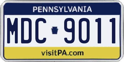 PA license plate MDC9011
