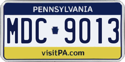 PA license plate MDC9013