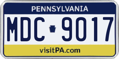 PA license plate MDC9017
