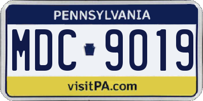 PA license plate MDC9019