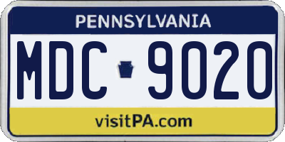 PA license plate MDC9020