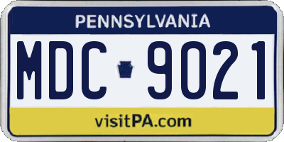 PA license plate MDC9021