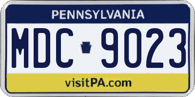 PA license plate MDC9023