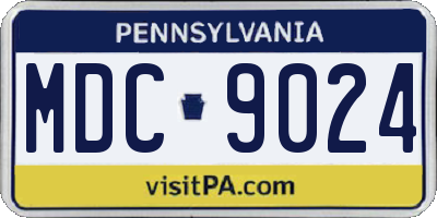 PA license plate MDC9024