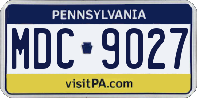 PA license plate MDC9027