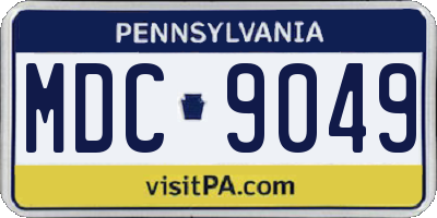 PA license plate MDC9049