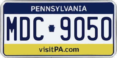 PA license plate MDC9050