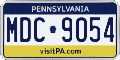 PA license plate MDC9054