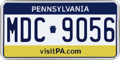 PA license plate MDC9056