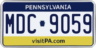 PA license plate MDC9059