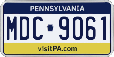 PA license plate MDC9061