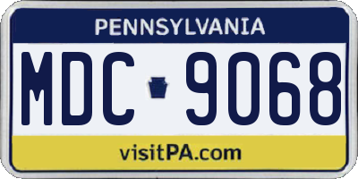 PA license plate MDC9068