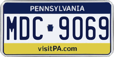 PA license plate MDC9069