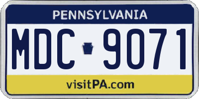 PA license plate MDC9071