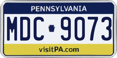 PA license plate MDC9073