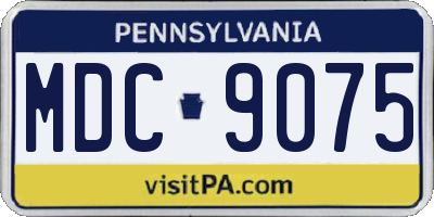 PA license plate MDC9075