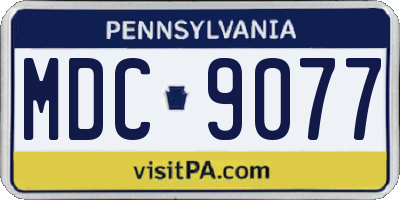 PA license plate MDC9077