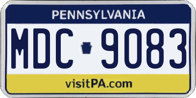 PA license plate MDC9083