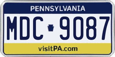 PA license plate MDC9087