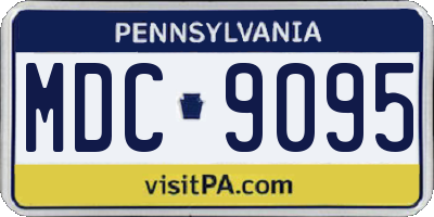 PA license plate MDC9095