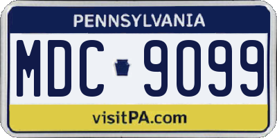 PA license plate MDC9099