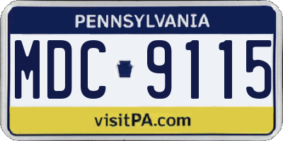 PA license plate MDC9115