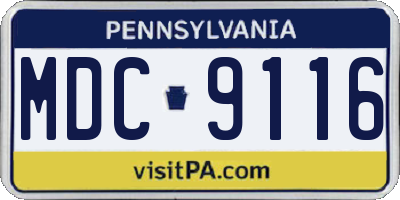 PA license plate MDC9116
