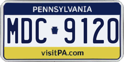 PA license plate MDC9120