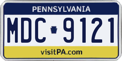 PA license plate MDC9121