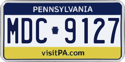 PA license plate MDC9127