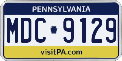 PA license plate MDC9129