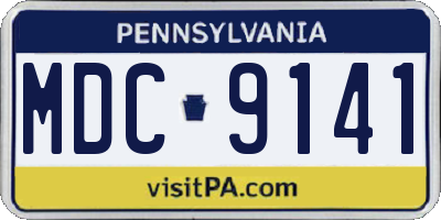 PA license plate MDC9141