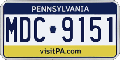 PA license plate MDC9151