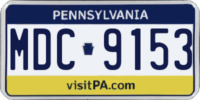 PA license plate MDC9153