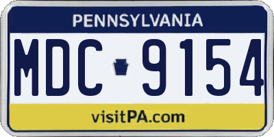 PA license plate MDC9154