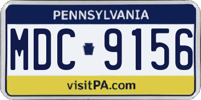 PA license plate MDC9156