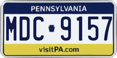 PA license plate MDC9157