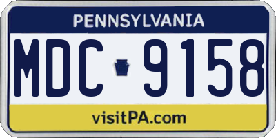 PA license plate MDC9158