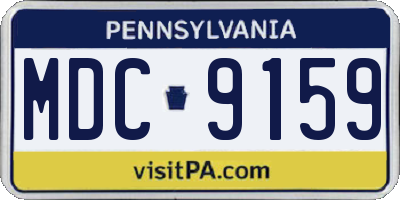 PA license plate MDC9159